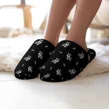 Load image into Gallery viewer, Schnauzer Slippers for Women - Smiling Schnauzer Delight - Flannel-Slippers-34