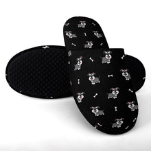 Load image into Gallery viewer, Schnauzer Slippers for Women - Smiling Schnauzer Delight - Flannel-Slippers-35