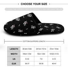 Load image into Gallery viewer, Schnauzer Slippers for Women - Smiling Schnauzer Delight - Flannel-Slippers-5.5 - 6-Midnight Black-30