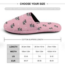 Load image into Gallery viewer, Schnauzer Slippers for Women - Smiling Schnauzer Delight - Flannel-Slippers-5.5 - 6-Light Pink-4