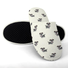 Load image into Gallery viewer, Schnauzer Slippers for Women - Smiling Schnauzer Delight - Flannel-Slippers-8