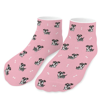 Schnauzer Socks Ankle Length Infinite Schnauzer Love Pink One Size 6 360x