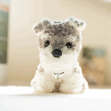 Load image into Gallery viewer, Schnauzer Soft Toy - Small - Silver Collar Sitting Schnauzer Plush Toy-2