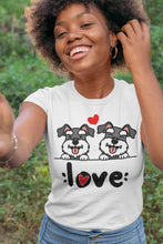 Load image into Gallery viewer, My Schnauzer My Biggest Love Women&#39;s Cotton T-Shirt - 4 Colors-Apparel-Apparel, Schnauzer, Shirt, T Shirt-White-S-2