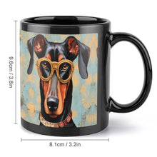 Load image into Gallery viewer, Scholarly Sentinel Doberman Coffee Mug-4