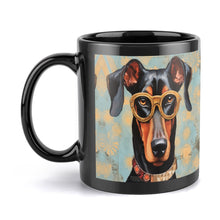 Load image into Gallery viewer, Scholarly Sentinel Doberman Coffee Mug-5