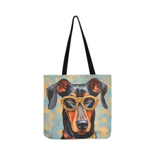 Load image into Gallery viewer, Scholarly Sentinel Doberman Shopping Tote Bag-Accessories-Accessories, Bags, Doberman, Dog Dad Gifts, Dog Mom Gifts-White-ONESIZE-2