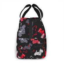 Load image into Gallery viewer, Side image of an insulated Scottie dog bag with Exterior Pocket