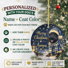 Load image into Gallery viewer, Scottie Dog Christmas Ornament - Cozy Winter Pet Portrait Design - Personalize with Photo and Name-Christmas Ornament-Christmas,Christmas Ornament,Personalize Artwork-2