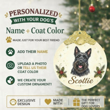 Load image into Gallery viewer, Scottie Dog Christmas Ornament - Gold Crown Dog Portrait - Personalized with Photo and Name-Christmas Ornament-Christmas,Christmas Ornament,Personalize Artwork-2