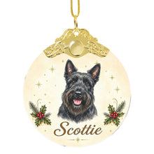 Load image into Gallery viewer, Scottie Dog Christmas Ornament - Gold Crown Dog Portrait - Personalized with Photo and Name-Christmas Ornament-Christmas,Christmas Ornament,Personalize Artwork-3