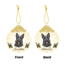 Load image into Gallery viewer, Scottie Dog Christmas Ornament - Gold Crown Dog Portrait - Personalized with Photo and Name-Christmas Ornament-Christmas,Christmas Ornament,Personalize Artwork-5