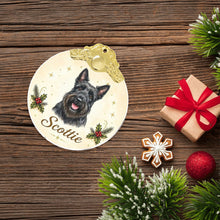 Load image into Gallery viewer, Scottie Dog Christmas Ornament - Gold Crown Dog Portrait - Personalized with Photo and Name-Christmas Ornament-Christmas,Christmas Ornament,Personalize Artwork-7