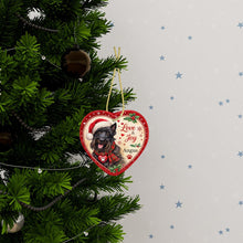 Load image into Gallery viewer, Scottie Dog Christmas Ornament - Love &amp; Joy Heart Shaped Portrait - Personalized with Name-Christmas Ornament-Christmas,Personalize Artwork,Scottish Terrier-3