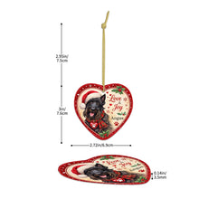 Load image into Gallery viewer, Scottie Dog Christmas Ornament - Love &amp; Joy Heart Shaped Portrait - Personalized with Name-Christmas Ornament-Christmas,Personalize Artwork,Scottish Terrier-5