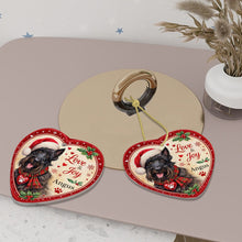 Load image into Gallery viewer, Scottie Dog Christmas Ornament - Love &amp; Joy Heart Shaped Portrait - Personalized with Name-Christmas Ornament-Christmas,Personalize Artwork,Scottish Terrier-6