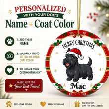 Load image into Gallery viewer, Scottie Dog Christmas Ornament - Personalized Whimsical Holiday Cartoon Art Design - with Name-Christmas Ornament-Christmas,Personalize Artwork,Scottish Terrier-2