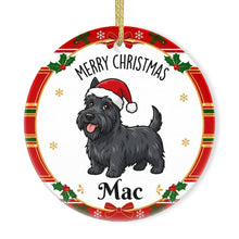 Load image into Gallery viewer, Scottie Dog Christmas Ornament - Personalized Whimsical Holiday Cartoon Art Design - with Name-Christmas Ornament-Christmas,Personalize Artwork,Scottish Terrier-3
