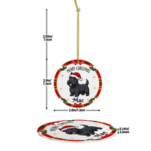 Load image into Gallery viewer, Scottie Dog Christmas Ornament - Personalized Whimsical Holiday Cartoon Art Design - with Name-Christmas Ornament-Christmas,Personalize Artwork,Scottish Terrier-4