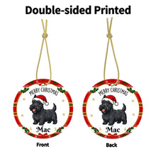 Load image into Gallery viewer, Scottie Dog Christmas Ornament - Personalized Whimsical Holiday Cartoon Art Design - with Name-Christmas Ornament-Christmas,Personalize Artwork,Scottish Terrier-5