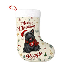 Load image into Gallery viewer, Scottie Dog Christmas Stocking - Cozy Festive Wishes - Personalize with Photo and Name-Christmas Ornament-Christmas,Christmas Stocking,Personalize Artwork-3