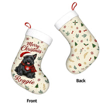 Load image into Gallery viewer, Scottie Dog Christmas Stocking - Cozy Festive Wishes - Personalize with Photo and Name-Christmas Ornament-Christmas,Christmas Stocking,Personalize Artwork-4