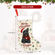 Load image into Gallery viewer, Scottie Dog Christmas Stocking - Cozy Festive Wishes - Personalize with Photo and Name-Christmas Ornament-Christmas,Christmas Stocking,Personalize Artwork-6