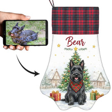 Load image into Gallery viewer, Scottie Dog Christmas Stocking - Home for the Holidays - Personalize with Photo and Name-Christmas Ornament-Christmas,Christmas Stocking,Personalize Artwork-1