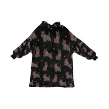 Load image into Gallery viewer, Scottie Dog Love Parade Blanket Hoodie-Black-ONE SIZE-33