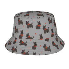 Load image into Gallery viewer, Scottie Dog Love Parade Bucket Hat-Hats &amp; Caps-Parisian Gray-One Size-9