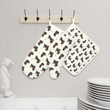 Load image into Gallery viewer, Scottie Dog Love Parade Oven Mitts and Pot Holder Set-Kitchen Decor-Accessories,Dog Mom Gifts,Scottish Terrier-3