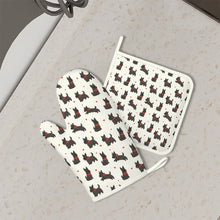 Load image into Gallery viewer, Scottie Dog Love Parade Oven Mitts and Pot Holder Set-Kitchen Decor-Accessories,Dog Mom Gifts,Scottish Terrier-1