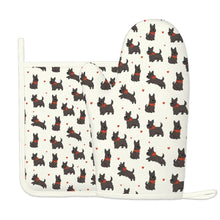 Load image into Gallery viewer, Scottie Dog Love Parade Oven Mitts and Pot Holder Set-Kitchen Decor-Accessories,Dog Mom Gifts,Scottish Terrier-5