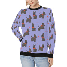 Load image into Gallery viewer, Scottie Dog Love Parade Sweatshirt for Women-Apparel-Apparel, Dog Mom Gifts, Scottish Terrier, Sweatshirt-Lavender Purple-S-6