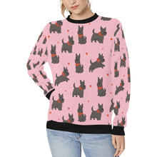 Load image into Gallery viewer, Scottie Dog Love Parade Sweatshirt for Women-Apparel-Apparel, Dog Mom Gifts, Scottish Terrier, Sweatshirt-Light Pink-S-2