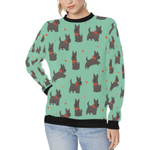 Load image into Gallery viewer, Scottie Dog Love Parade Sweatshirt for Women-Apparel-Apparel, Dog Mom Gifts, Scottish Terrier, Sweatshirt-Mint Green-S-7