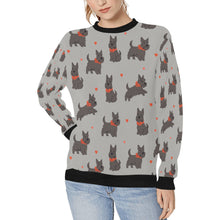Load image into Gallery viewer, Scottie Dog Love Parade Sweatshirt for Women-Apparel-Apparel, Dog Mom Gifts, Scottish Terrier, Sweatshirt-Parisian Gray-S-8