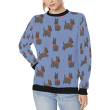 Load image into Gallery viewer, Scottie Dog Love Parade Sweatshirt for Women-Apparel-Apparel, Dog Mom Gifts, Scottish Terrier, Sweatshirt-Slate Blue-S-5