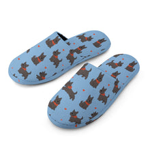 Load image into Gallery viewer, Scottie Dog Love Parade Women's Cotton Mop Slippers-Footwear-Accessories, Dog Mom Gifts, Scottish Terrier, Slippers-22