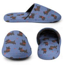 Load image into Gallery viewer, Scottie Dog Love Parade Women's Cotton Mop Slippers-Footwear-Accessories, Dog Mom Gifts, Scottish Terrier, Slippers-26