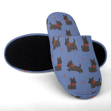 Load image into Gallery viewer, Scottie Dog Love Parade Women's Cotton Mop Slippers-Footwear-Accessories, Dog Mom Gifts, Scottish Terrier, Slippers-27