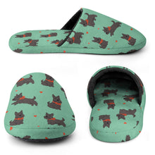 Load image into Gallery viewer, Scottie Dog Love Parade Women's Cotton Mop Slippers-Footwear-Accessories, Dog Mom Gifts, Scottish Terrier, Slippers-29