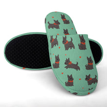 Load image into Gallery viewer, Scottie Dog Love Parade Women's Cotton Mop Slippers-Footwear-Accessories, Dog Mom Gifts, Scottish Terrier, Slippers-30