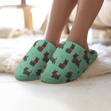 Load image into Gallery viewer, Scottie Dog Love Parade Women's Cotton Mop Slippers-Footwear-Accessories, Dog Mom Gifts, Scottish Terrier, Slippers-6