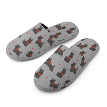 Load image into Gallery viewer, Scottie Dog Love Parade Women's Cotton Mop Slippers-Footwear-Accessories, Dog Mom Gifts, Scottish Terrier, Slippers-34