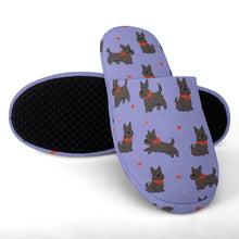 Load image into Gallery viewer, Scottie Dog Love Parade Women's Cotton Mop Slippers-Footwear-Accessories, Dog Mom Gifts, Scottish Terrier, Slippers-33
