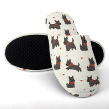 Load image into Gallery viewer, Scottie Dog Love Parade Women's Cotton Mop Slippers-Footwear-Accessories, Dog Mom Gifts, Scottish Terrier, Slippers-15