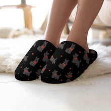 Load image into Gallery viewer, Scottie Dog Love Parade Women's Cotton Mop Slippers-Footwear-Accessories, Dog Mom Gifts, Scottish Terrier, Slippers-9