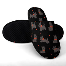 Load image into Gallery viewer, Scottie Dog Love Parade Women's Cotton Mop Slippers-Footwear-Accessories, Dog Mom Gifts, Scottish Terrier, Slippers-12