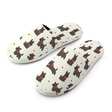 Load image into Gallery viewer, Scottie Dog Love Parade Women's Cotton Mop Slippers-Footwear-Accessories, Dog Mom Gifts, Scottish Terrier, Slippers-13